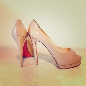 Christian Louboutin Nude Lady Peep 150 Patent Peep